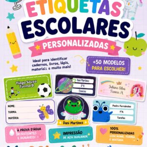 Etiquetas Escolares Personalizadas editaveis