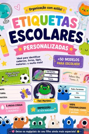 Etiquetas Escolares Personalizadas editaveis