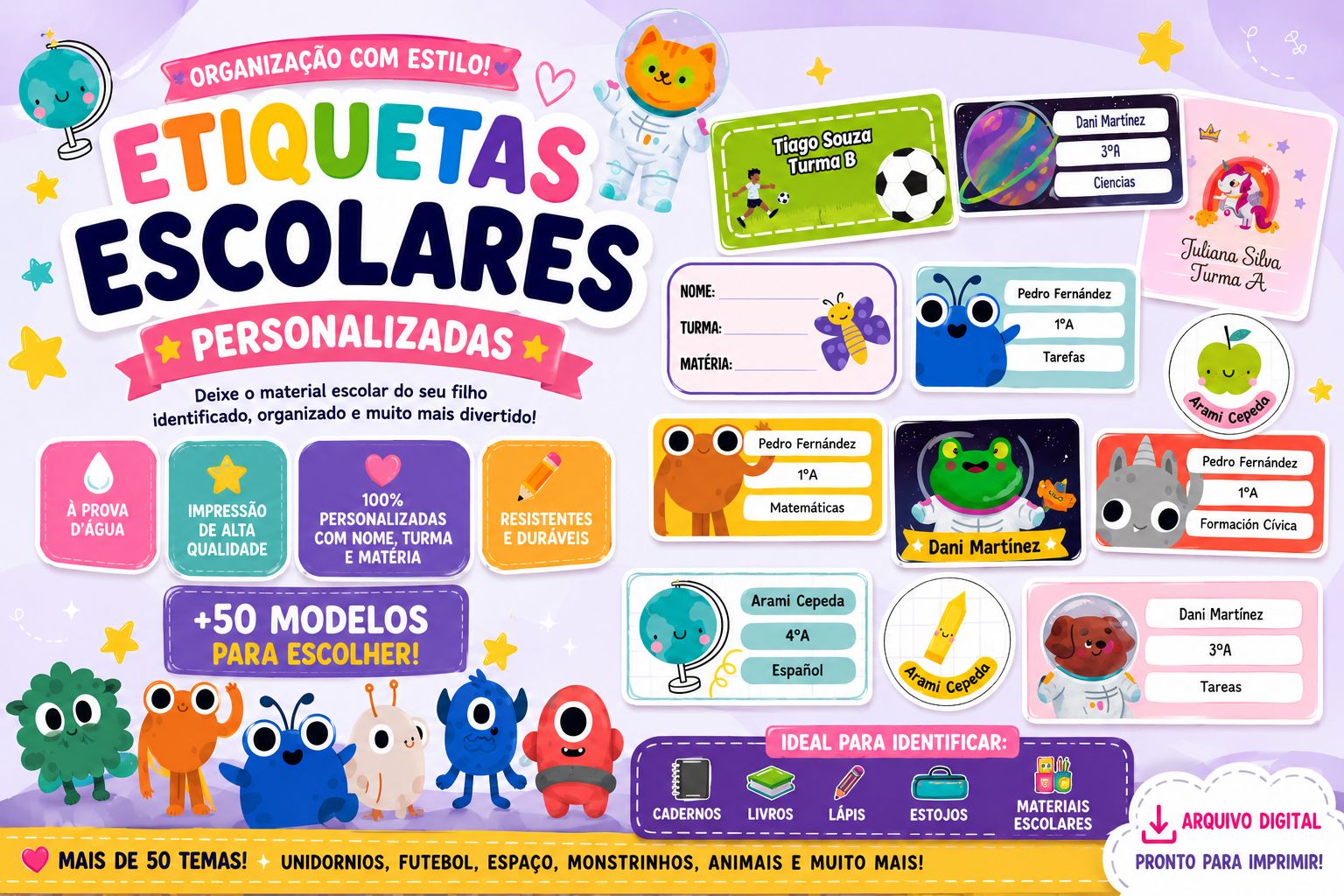 Etiquetas Escolares Personalizadas editaveis - Imagem 2