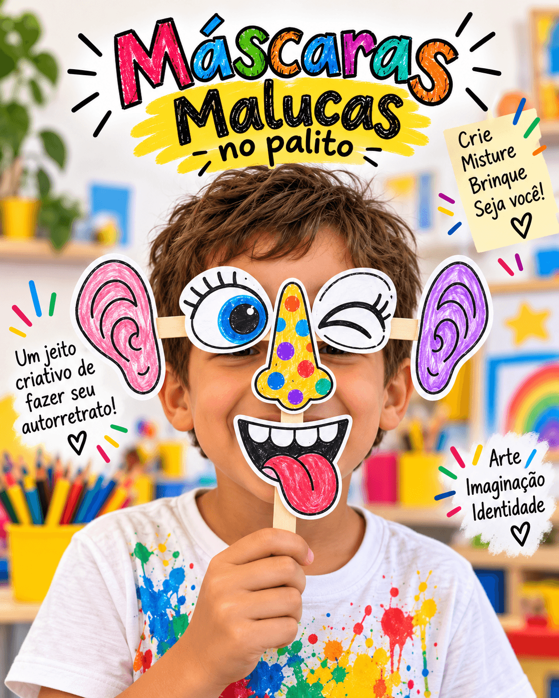🎭 Máscaras Malucas no Palito