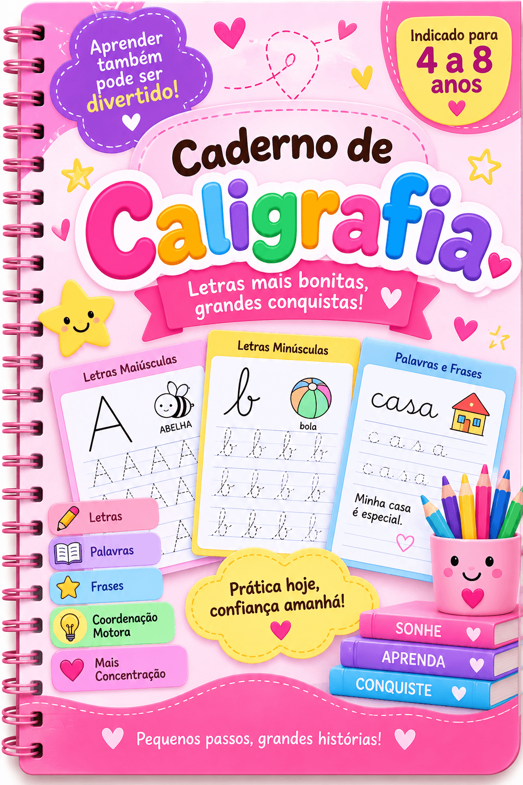 Caderno de Caligrafia Infantil — Aprendendo a Escrever