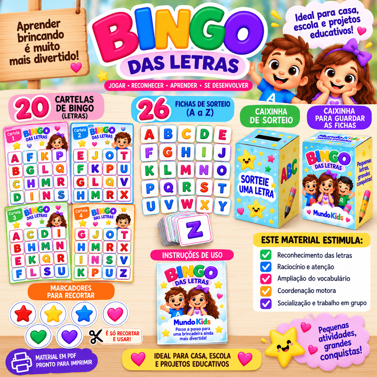 Bingo das Letras – Aprender Brincando é Muito Mais Divertido!