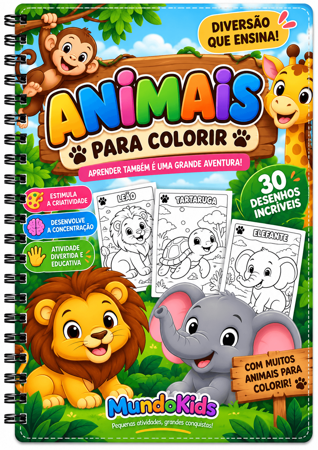 Caderno de Animais para colorir