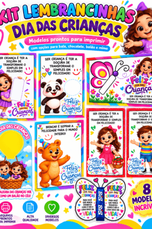 Kit Lembrancinhas Dia das Crianças– Prontas para Imprimir